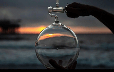 CO2 measure with sunset background